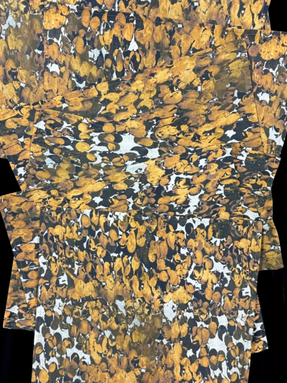 8 Crate & Barrel Cotton Napkins 20 in Square Autumn Gold and Brown Thanksgiving